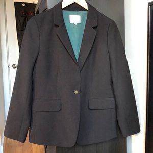 Black one-button LOFT blazer